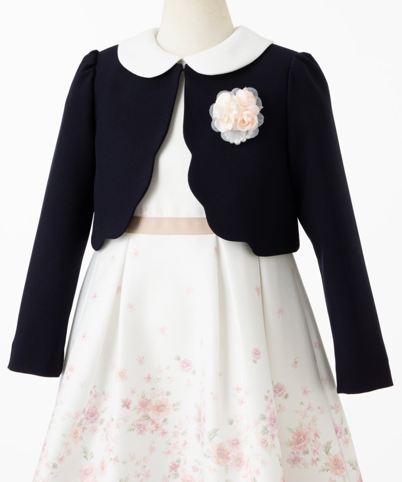 petit main 【キッズスーツ3点SET】プティマイン ワンピース&スカラ衿