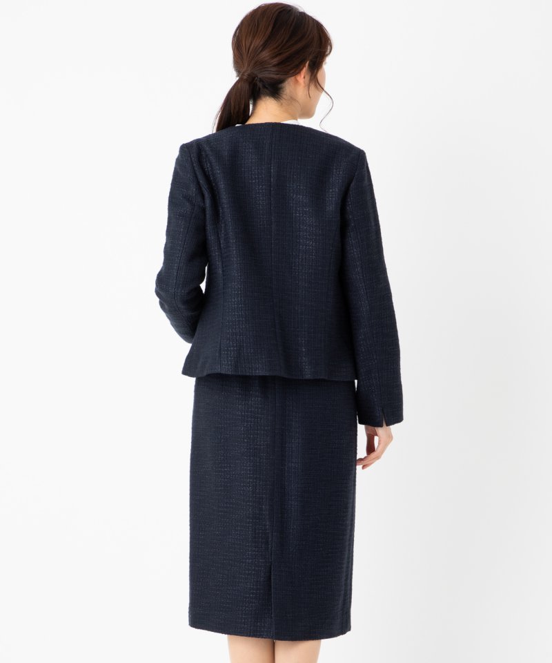 B:MING by BEAMS 【プレミアムスーツ3点SET】ツイードノーカラー