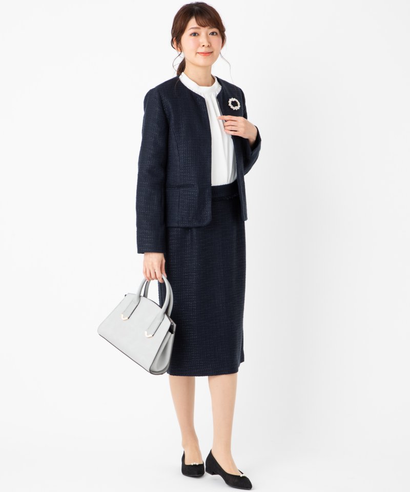 B:MING by BEAMS 【プレミアムスーツ3点SET】ツイードノーカラー