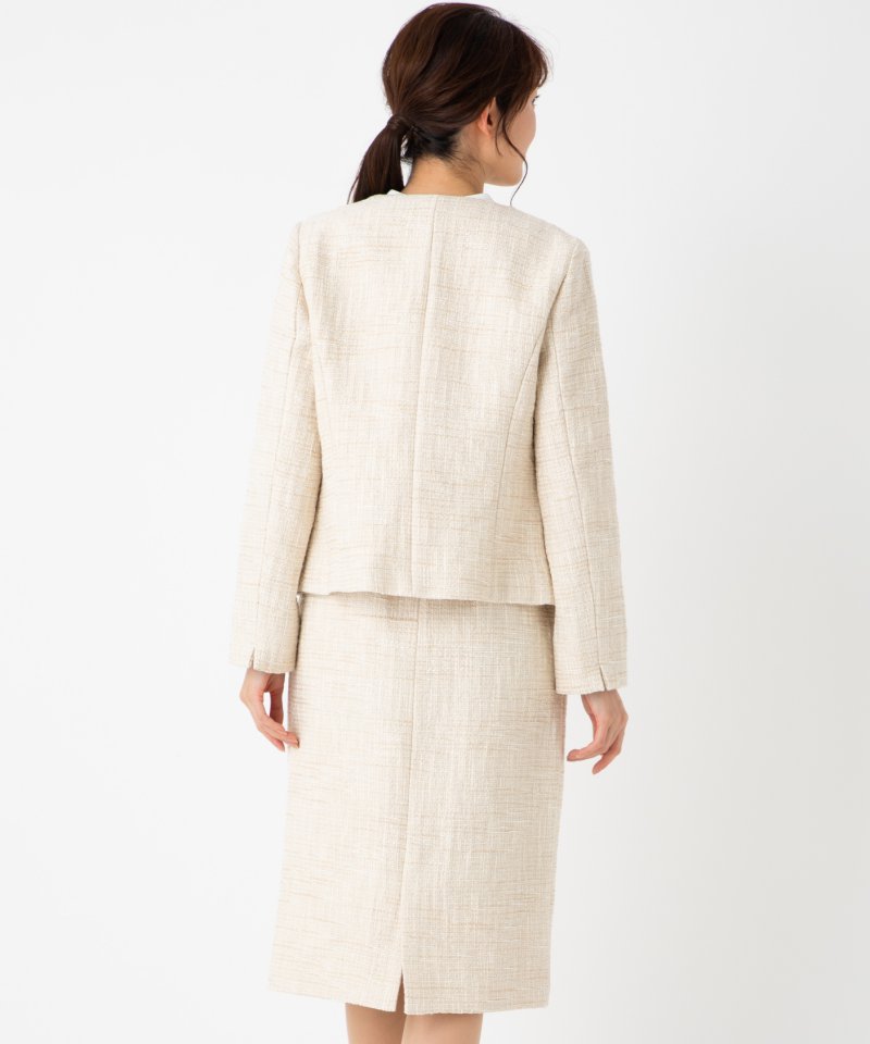 B:MING by BEAMS 【プレミアムスーツ3点SET】ツイードノーカラー