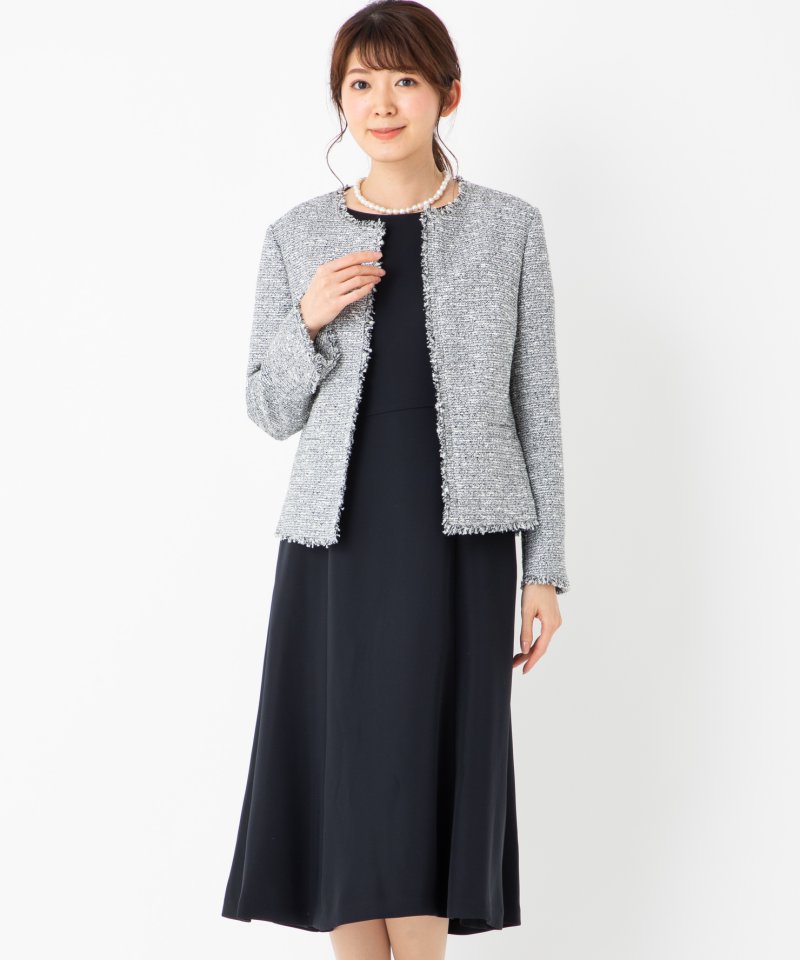 any FAM 【プレミアムスーツ2点SET】ファンシーツイードジャケット