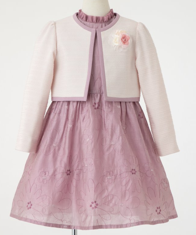 any FAM 【キッズスーツ3点SET】エニィファム 透かし花柄ワンピース