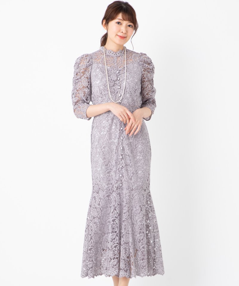 SNIDEL スナイデル スタンドカラーレースマーメイドドレス その他 x