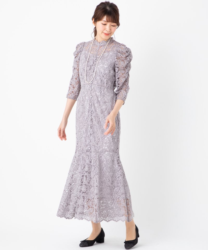 SNIDEL スナイデル スタンドカラーレースマーメイドドレス その他 x