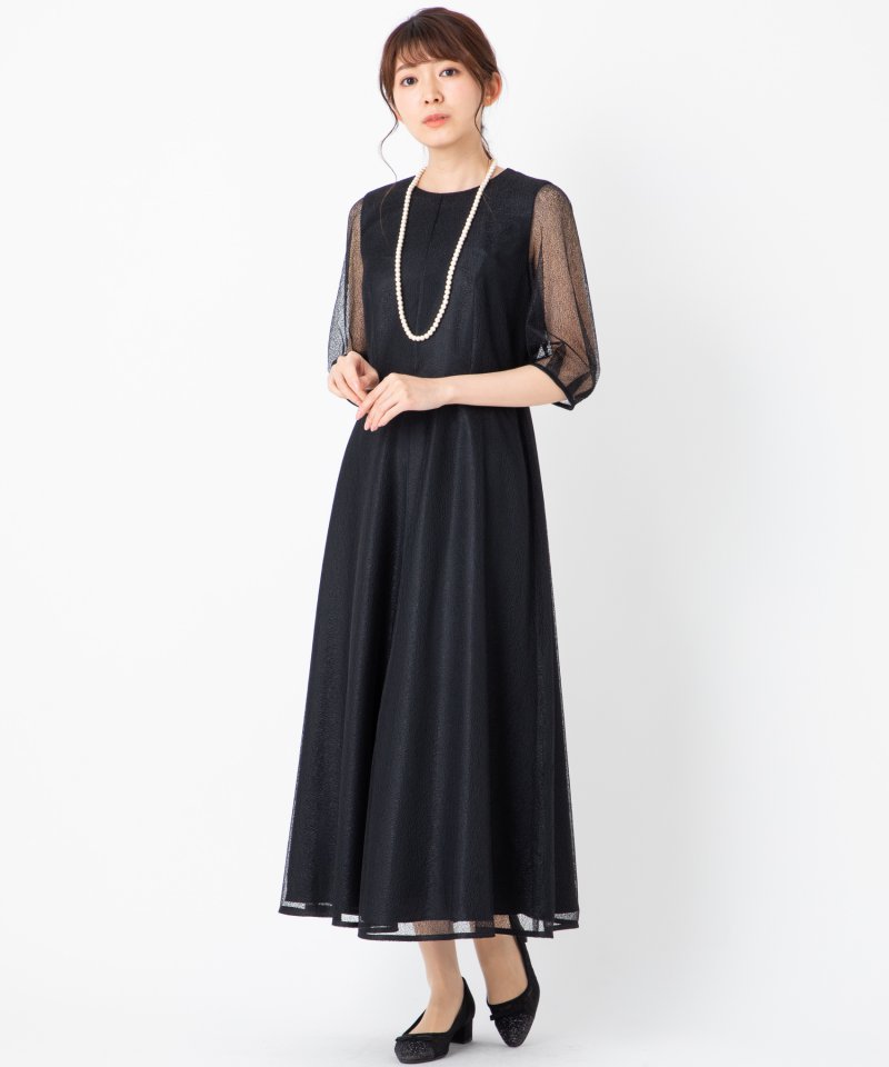 URBAN RESAERCH kaene　メロンチュールシアードレス ブラック kaene カエン メロンチュールシアードレス ブラック系 | 結婚式