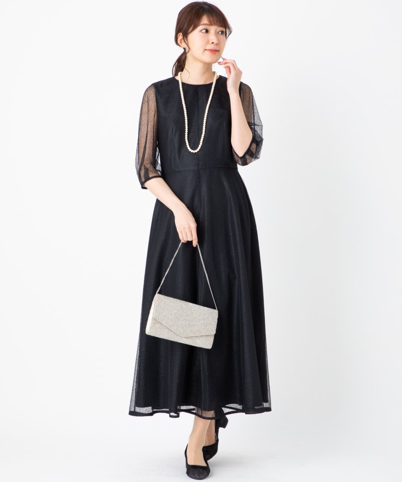 kaene カエン メロンチュールシアードレス ブラック系 | 結婚式