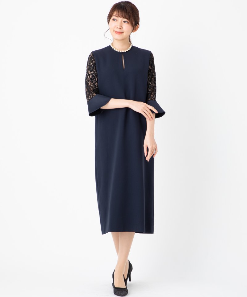 Demi-Luxe BEAMS デミルクスビームス トリアセレーススリーブドレス