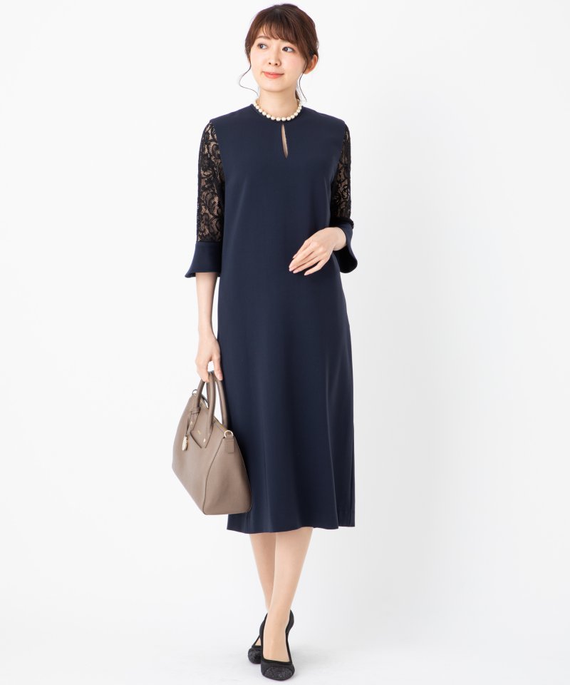 Demi-Luxe BEAMS デミルクスビームス トリアセレーススリーブドレス