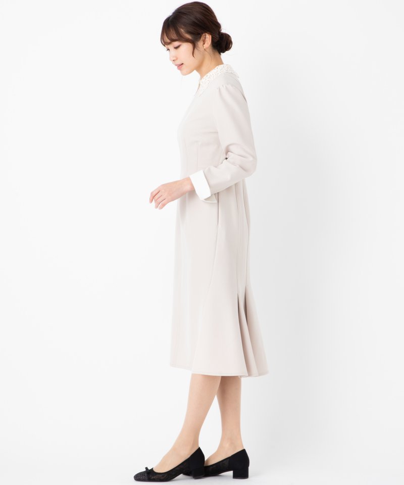 CELFORD セルフォード 刺繍カラータイトワンピース ベージュ系 | 結婚