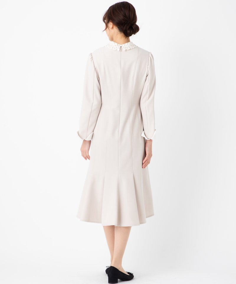 CELFORD セルフォード 刺繍カラータイトワンピース ベージュ系 | 結婚