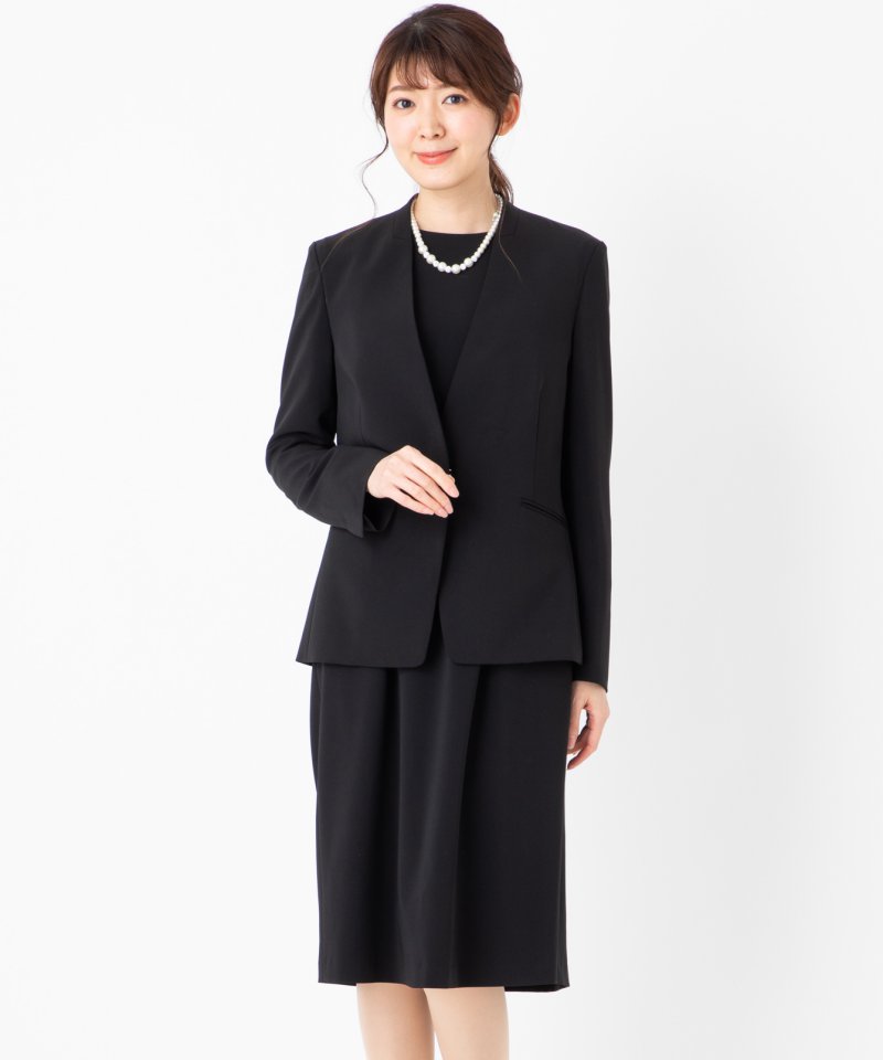 any SiS 【スーツ3点SET】ダブルクロスノーカラージャケット&ワイド