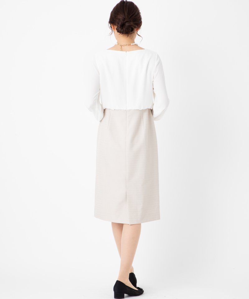 NATURAL BEAUTY BASIC ツイード スーツ Lサイズ ウール NATURAL BEAUTY BASIC 【スーツ2点SET】ナチュラルビューティ