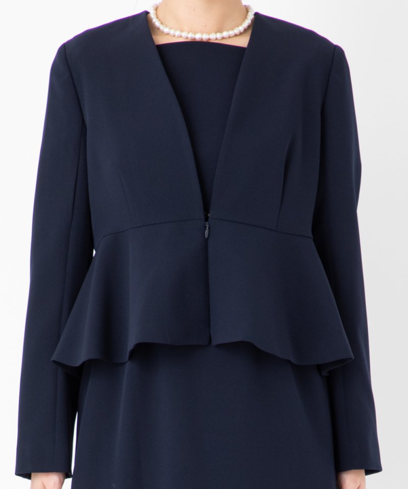 CELFORD 【プレミアムスーツ2点SET】ノーカラーペプラムジャケット