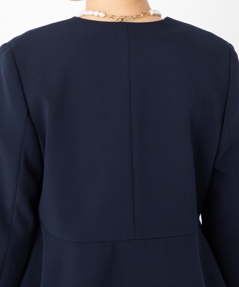 CELFORD 【プレミアムスーツ2点SET】ノーカラーペプラムジャケット