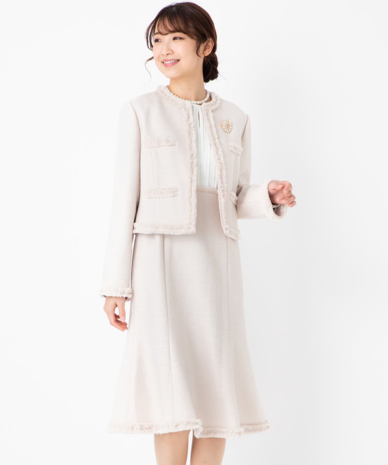 ANAYI アナイ ノーカラージャケット ベージュ系 | 結婚式パーティーの