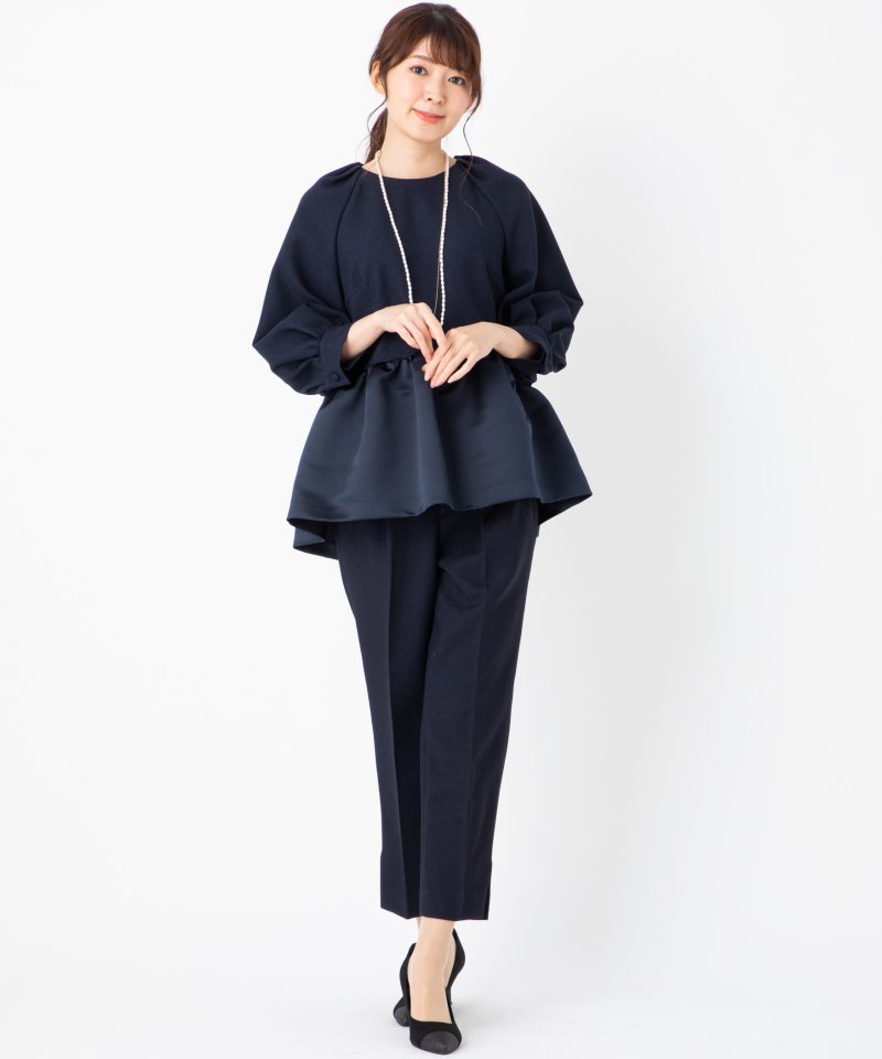 TIARA 【プレミアムスーツ2点SET】ティアラ サテン切替ペプラム