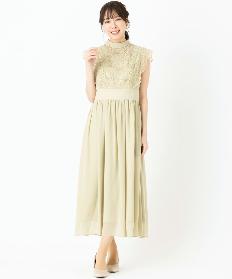 アンデミュウ andemiu レースドレス Andemiu アンデミュウ レースキリカエドレス イエロー系 | 結婚式