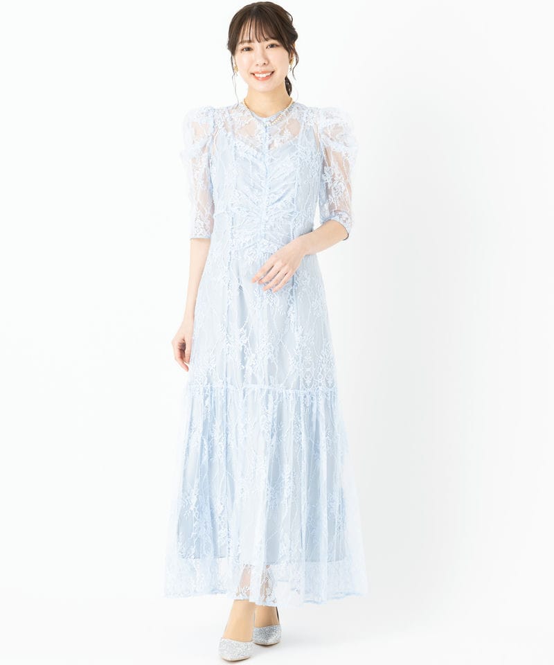 SNIDEL スナイデル パフレースドレス その他 x ブルー系 | 結婚式 SNIDEL スナイデル パフレースドレス その他 x ブルー系 | 結婚式