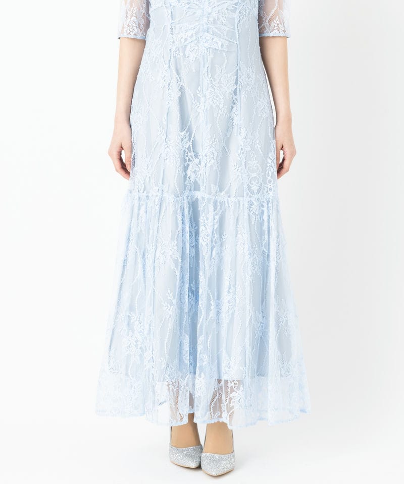 SNIDEL スナイデル パフレースドレス その他 x ブルー系 | 結婚式