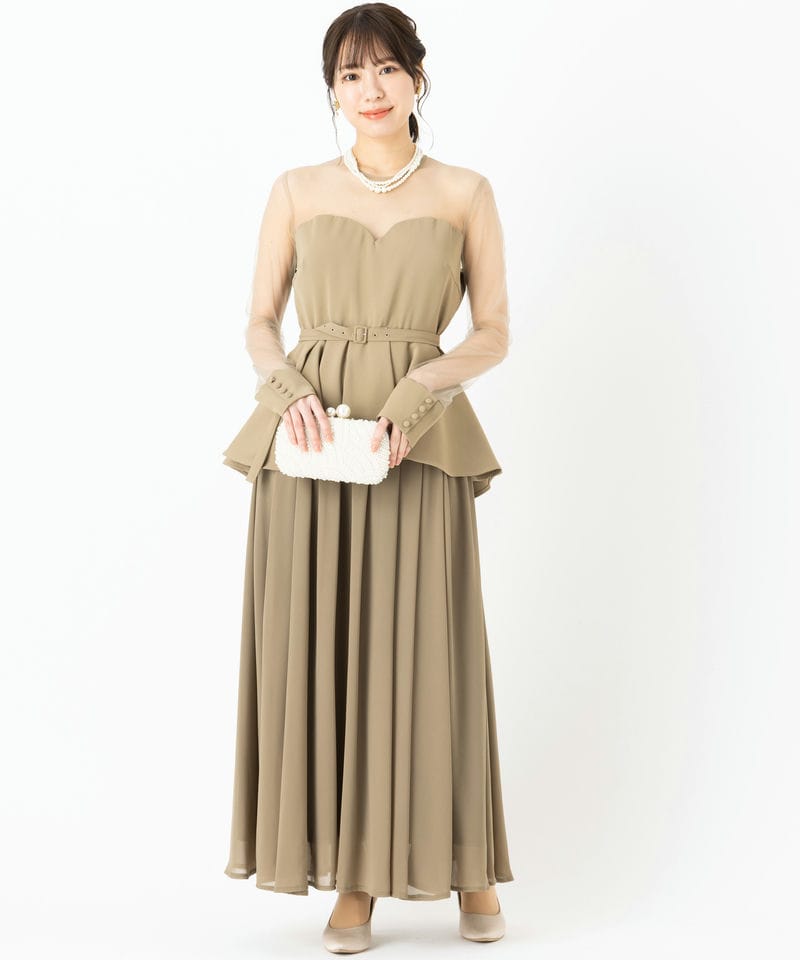【M56】AMERI VINTAGE アメリヴィンテージ Sベージュドレス Ameri VINTAGE アメリヴィンテージ ソフィスティケイティドペプラム