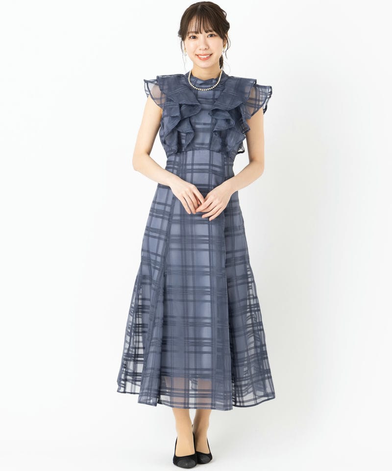 Dorry Doll ドリードール シアーチェックドレス ネイビー系 | 結婚式