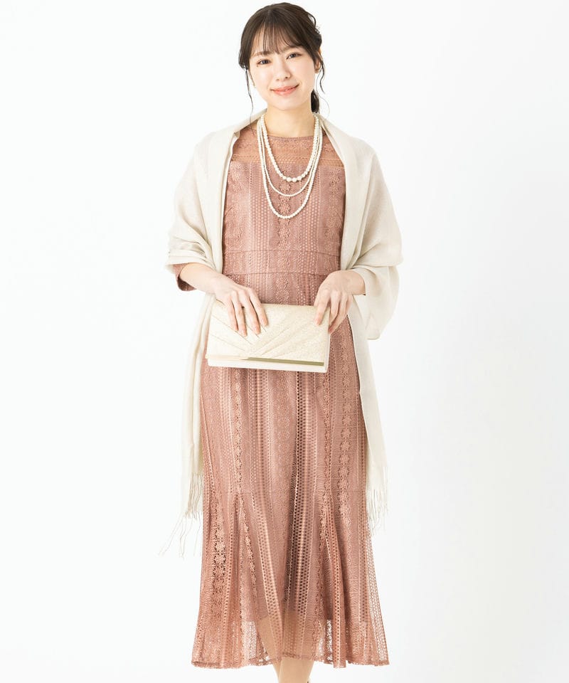 etoll. エトル ジオメトリックカシュクールデザインフレアドレス