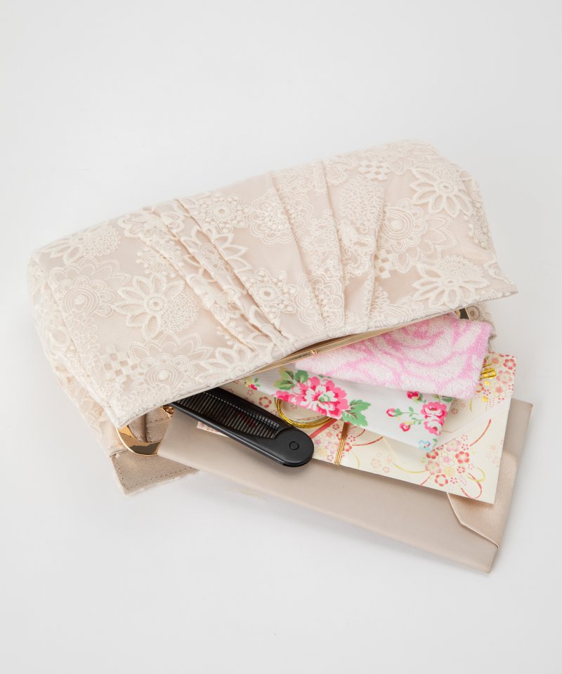 Select Shop フラワーレースタックバッグ ベージュ系 | 結婚式