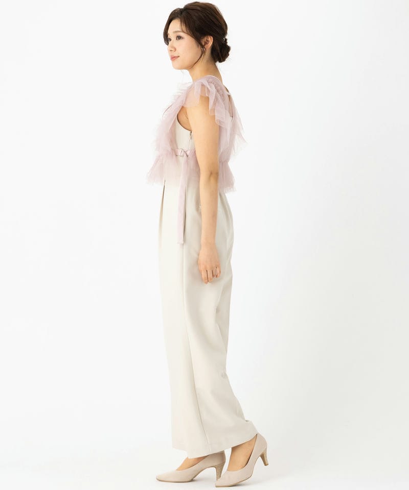 LilyBrown リリーブラウン チュールビスチェセットパンツドレス ピンク