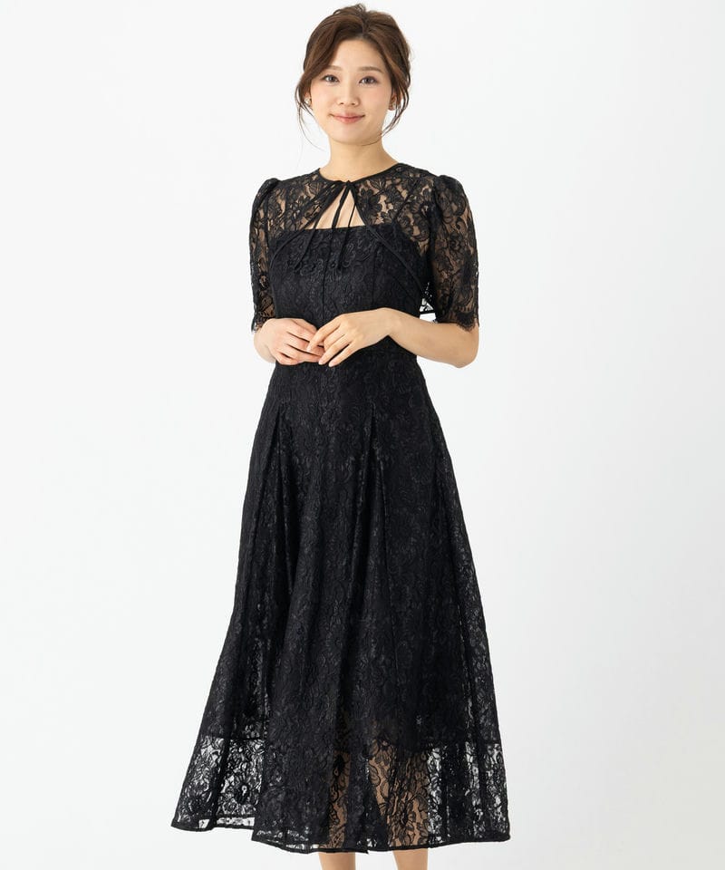 SNIDEL スナイデル レースボレロドレス ブラック系 | 結婚式パーティー