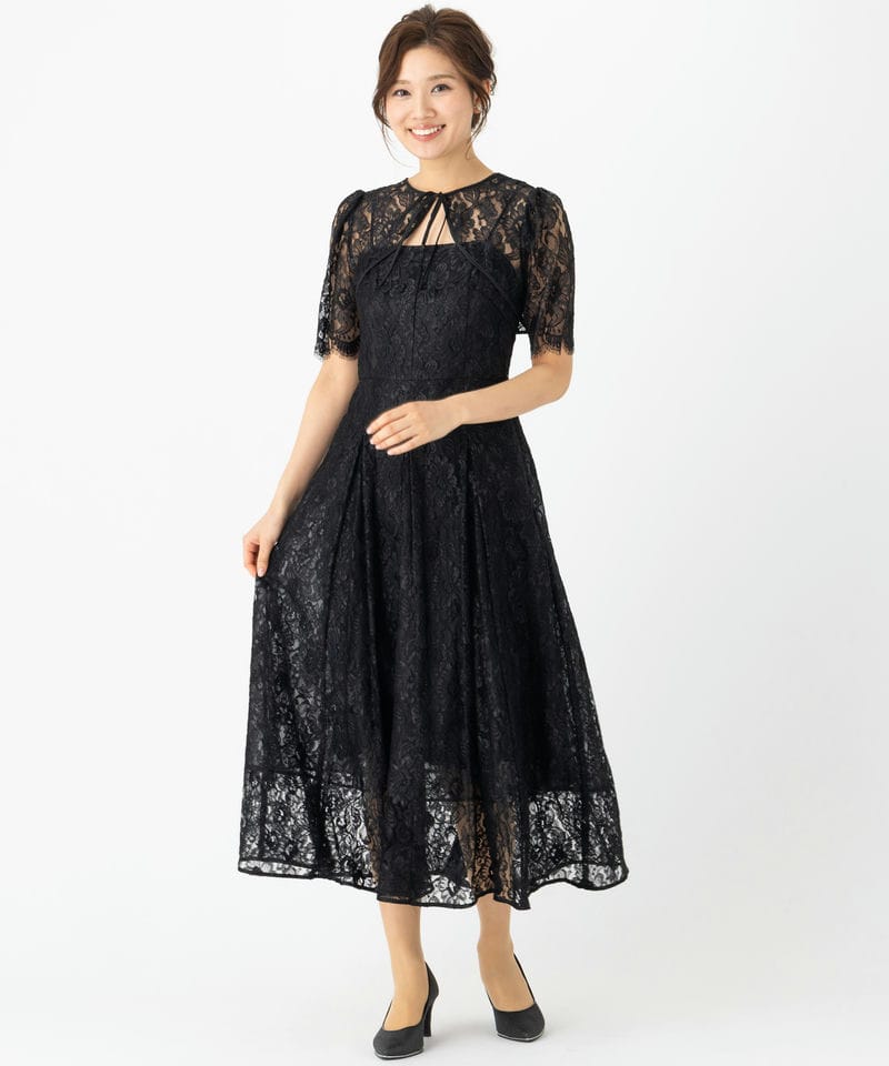 SNIDEL スナイデル レースボレロドレス ブラック系 | 結婚式パーティー