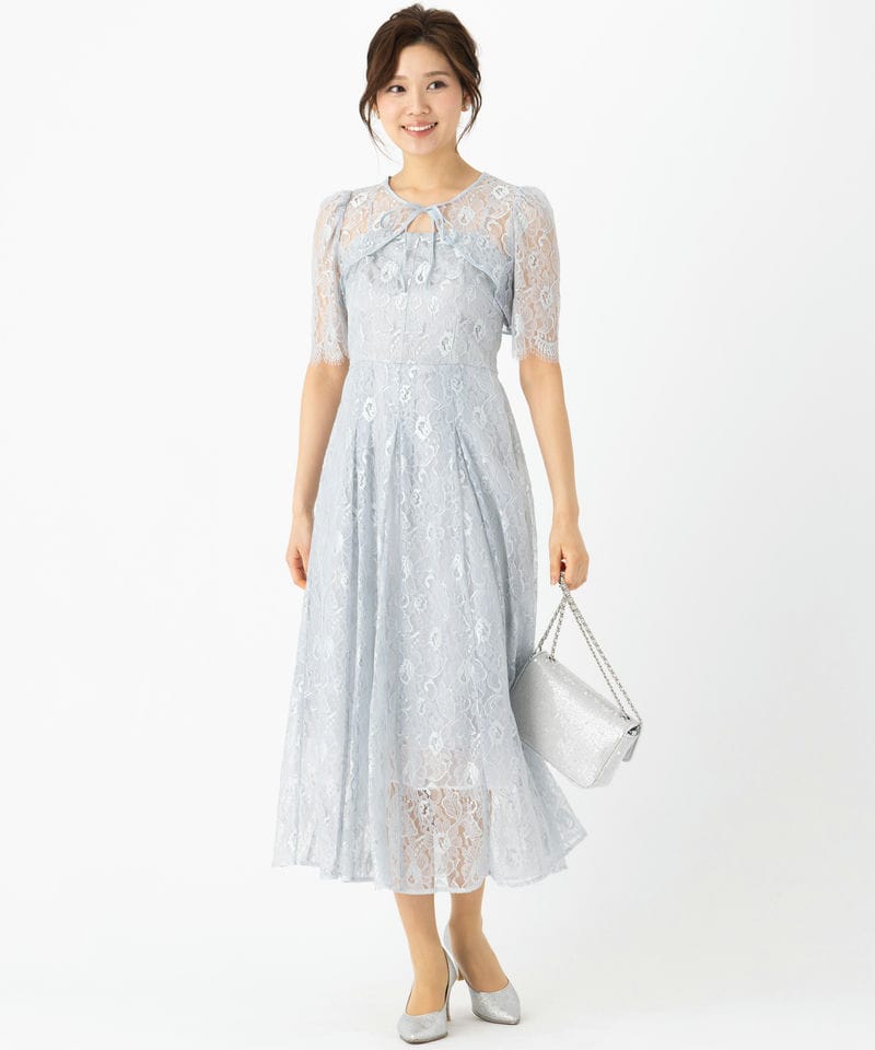 SNIDEL スナイデル レースボレロドレス ネイビー系 | 結婚式パーティー