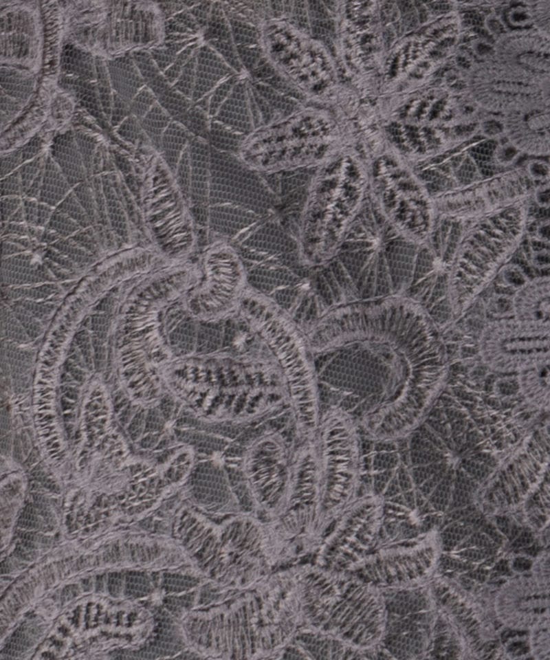 SNIDEL スナイデル プリーツ切替ボウタイレースドレス グレー系 | 結婚