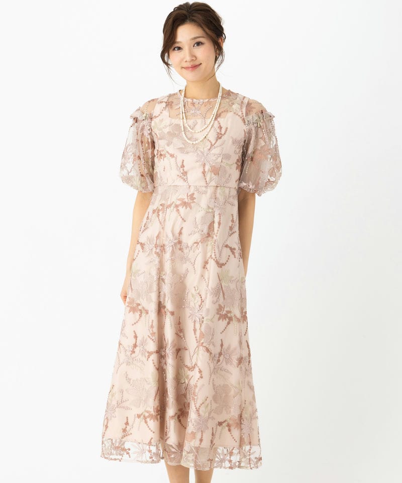 Select Shop エンブロイダリーコクーンドレス その他 x ピンク系