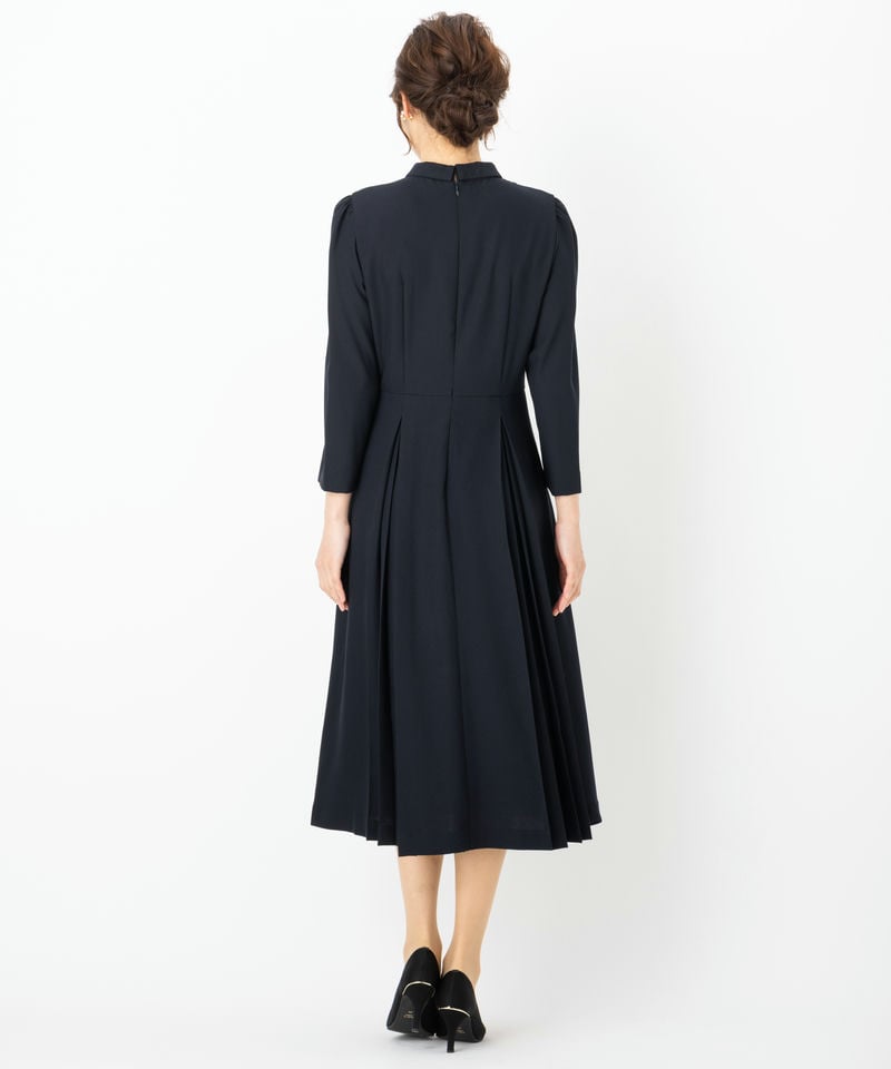 CELFORD セルフォード ボウタイプリーツワンピース ネイビー系 | 結婚
