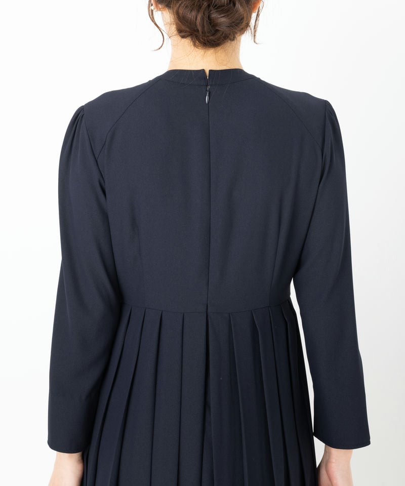 CELFORD セルフォード ボウタイプリーツワンピース ネイビー系 | 結婚