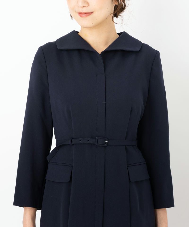 CELFORD セルフォード ベルト付きジャケットワンピース ネイビー系