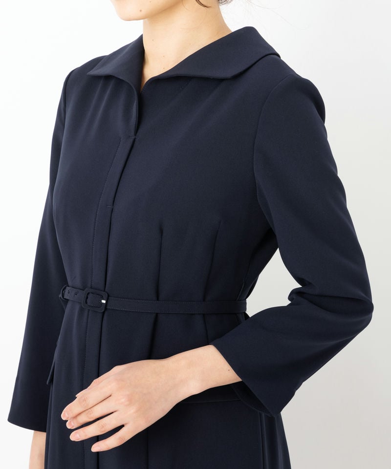 CELFORD セルフォード ベルト付きジャケットワンピース ネイビー系