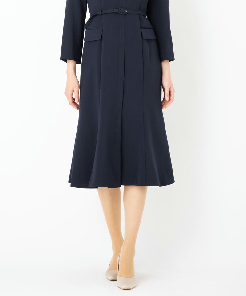 CELFORD セルフォード ベルト付きジャケットワンピース ネイビー系