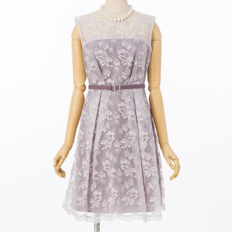 JILL STUART ジルスチュアート モアレースフレアドレス ピンク系 