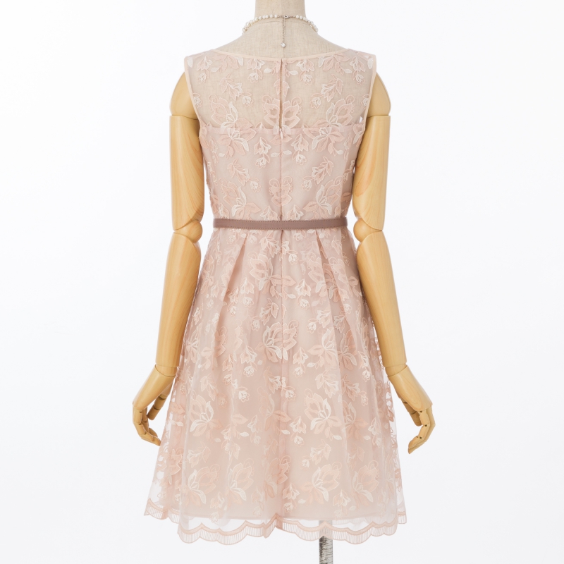 JILL STUART ジルスチュアート モアレースフレアドレス ピンク系