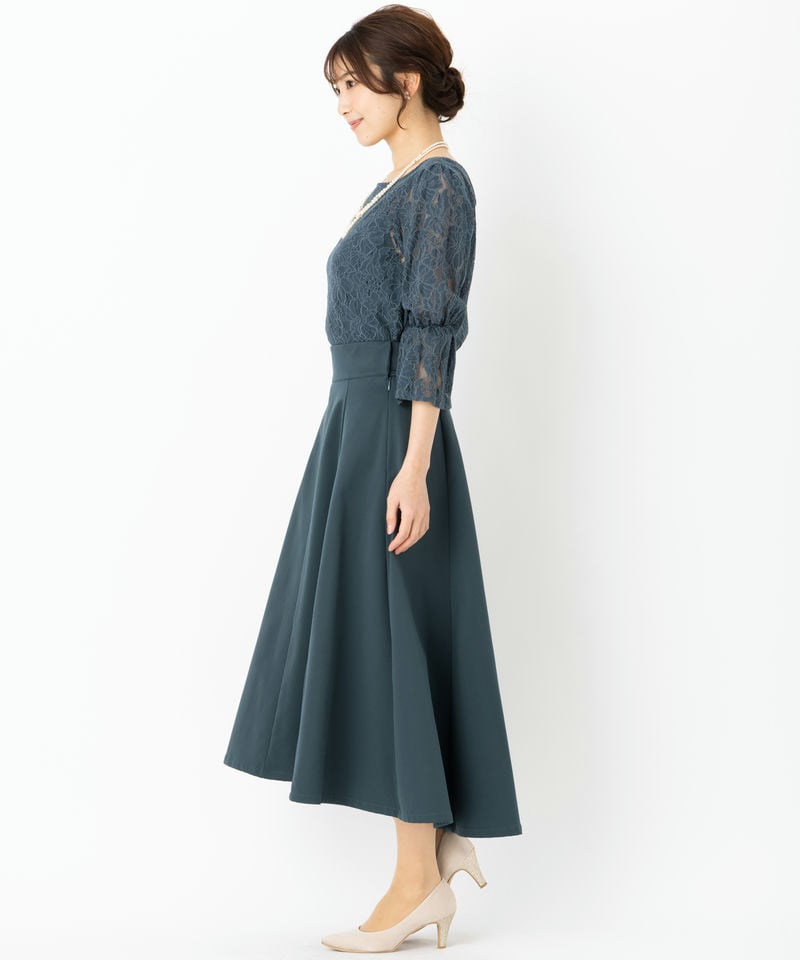 apart by lowrys レースブラウスフレアスカートセットアップドレス