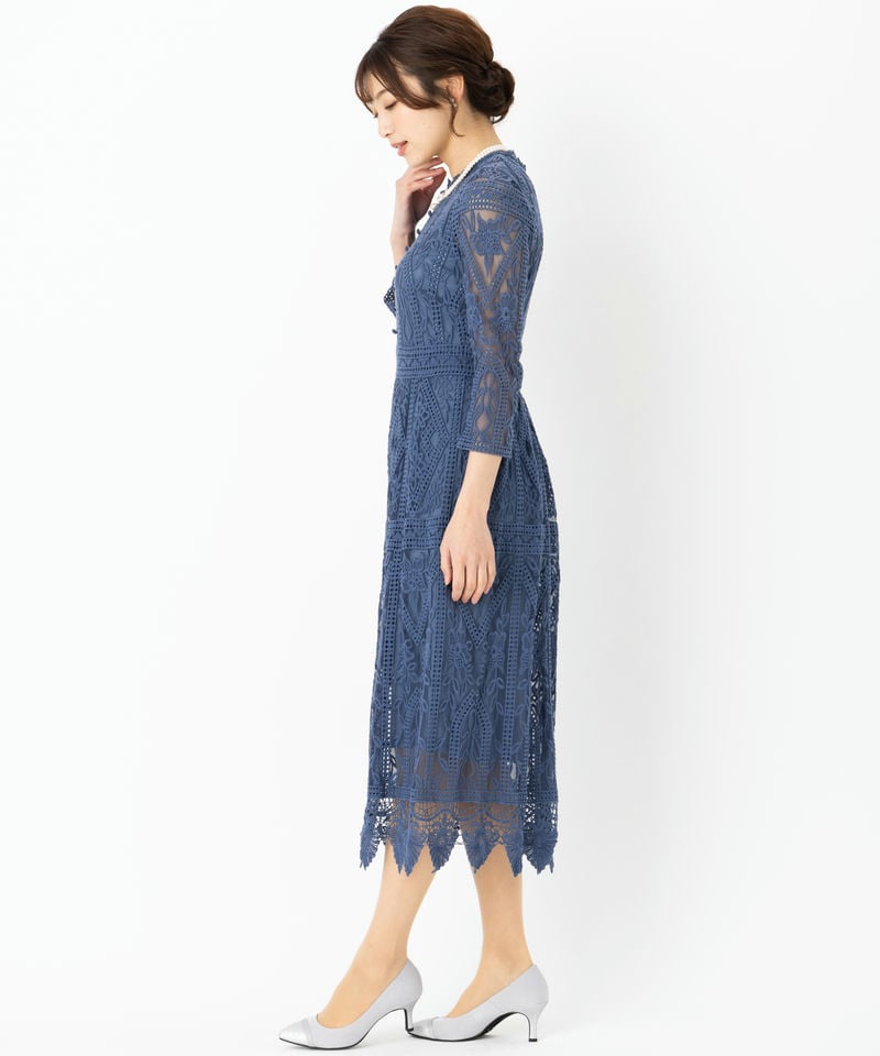 スーツ・フォーマル・ドレス JILL.. JILL STUART ジルスチュアート プルネラ刺しゅうロングドレス ブルー系