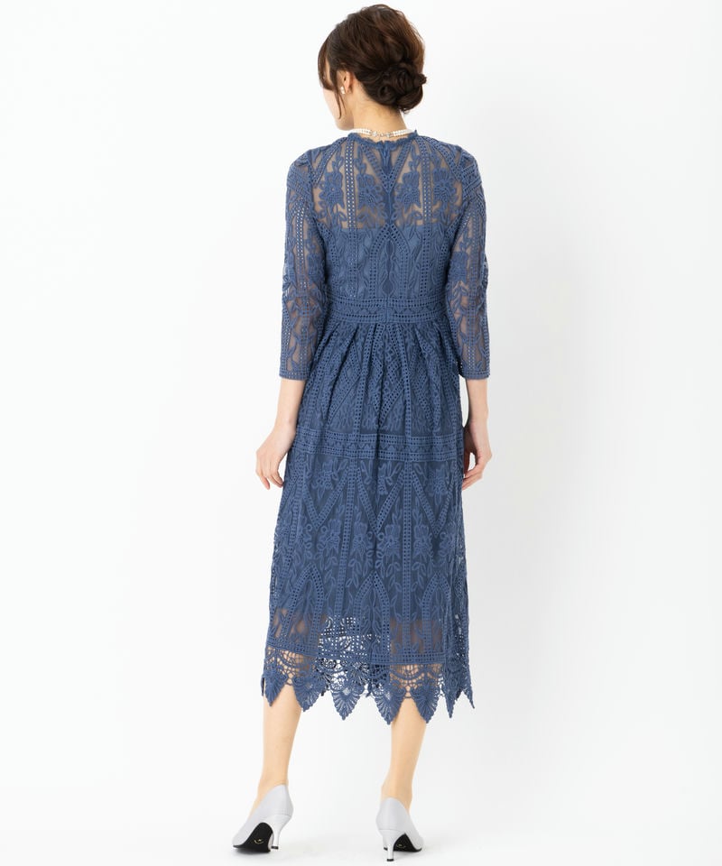 JILL STUART ジルスチュアート プルネラ刺しゅうロングドレス ブルー系