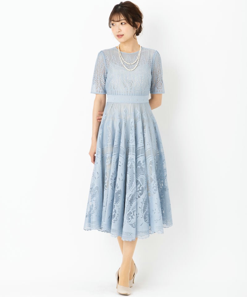 FRAY I.D フレイアイディー サーキュラーレースドレス その他 x ブルー