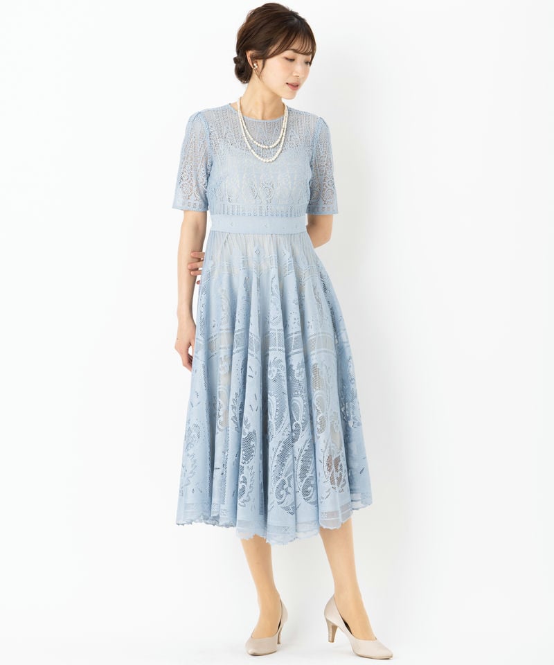 FRAY I.D フレイアイディー サーキュラーレースドレス その他 x ブルー