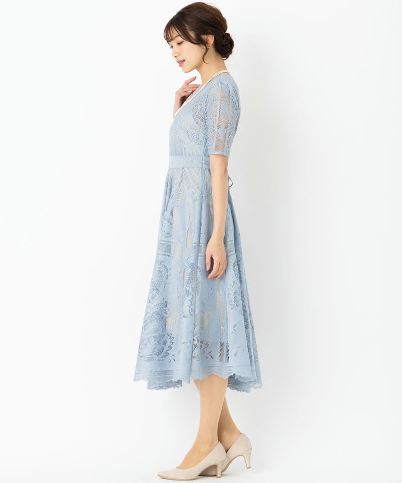 FRAY I.D フレイアイディー サーキュラーレースドレス その他 x ブルー