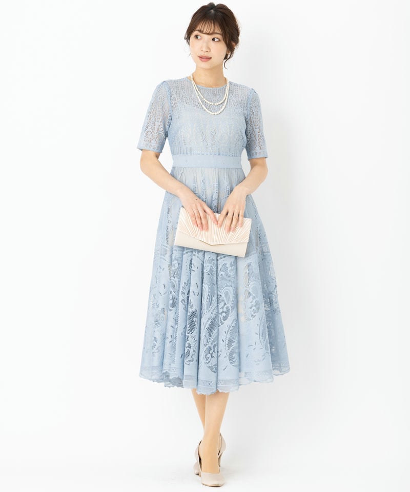 FRAY I.D フレイアイディー サーキュラーレースドレス その他 x ブルー