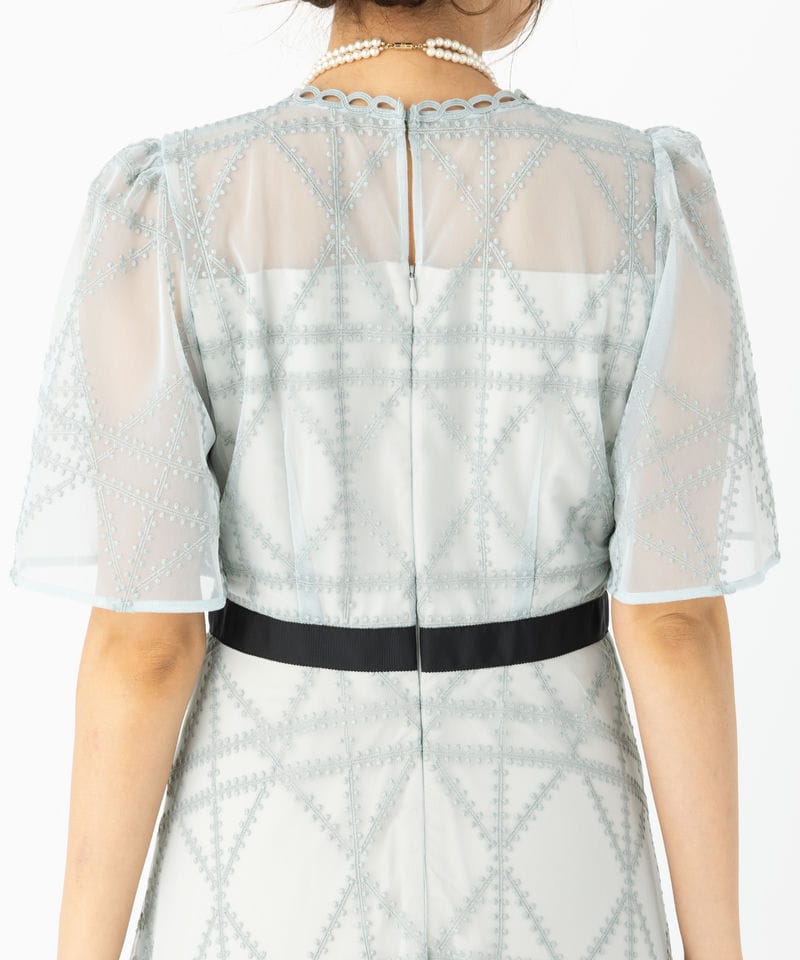 CELFORD セルフォード プレイドパターンチュールドレス グリーン系