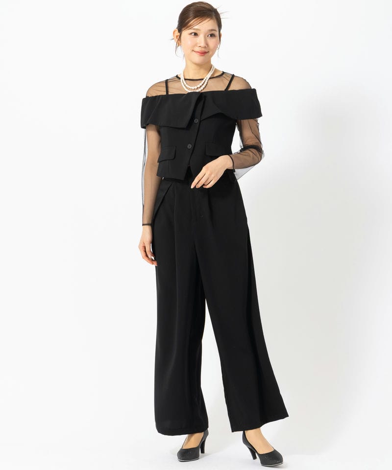 LE'RURE リルアー マルチウェイセットアップパンツドレス ブラック系