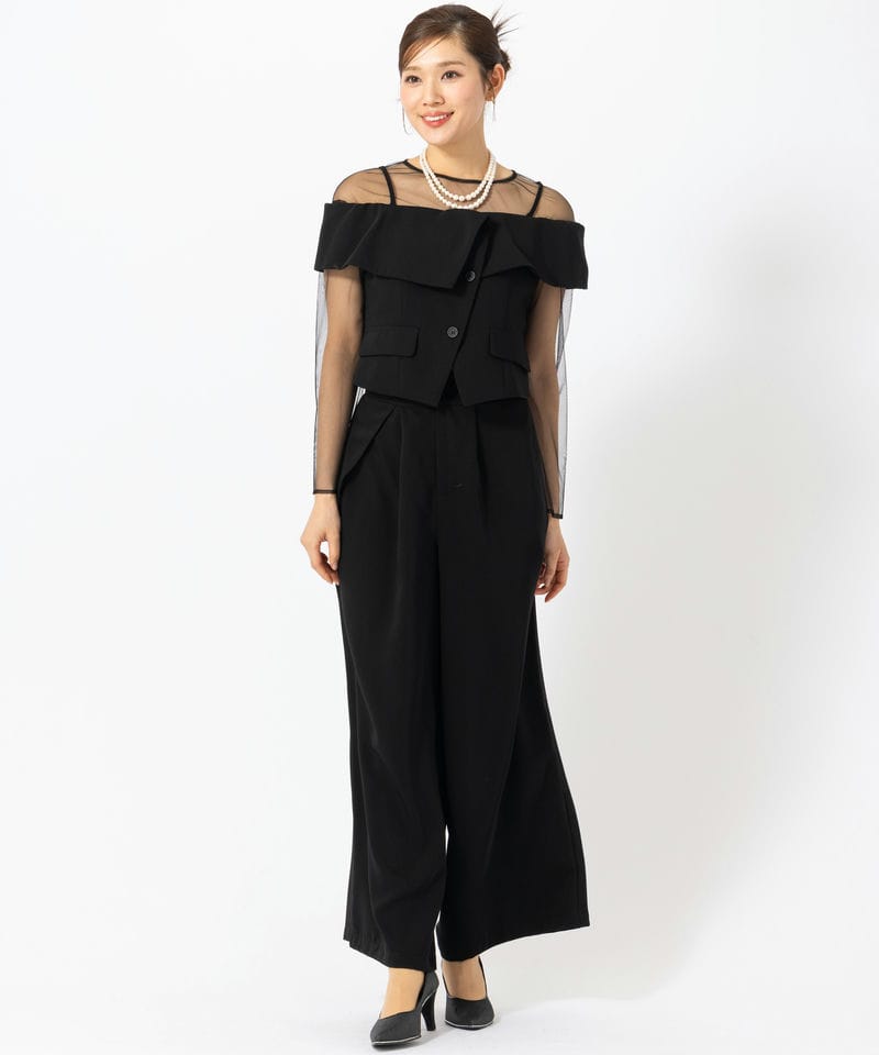 ★新品★ LE'RURE パンツドレス　結婚式　二次会　パーティー LE'RURE パンツドレス Jacquard lace pants dress : ZOZOTOWN Yahoo!店